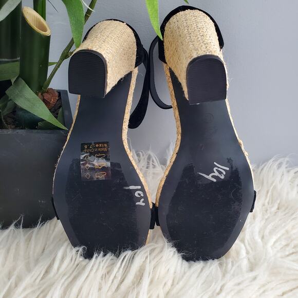 Shoe Republic LA Black Chunky Heel Open Toe Strappy Sandals Size 7.5 - Picture 8 of 10